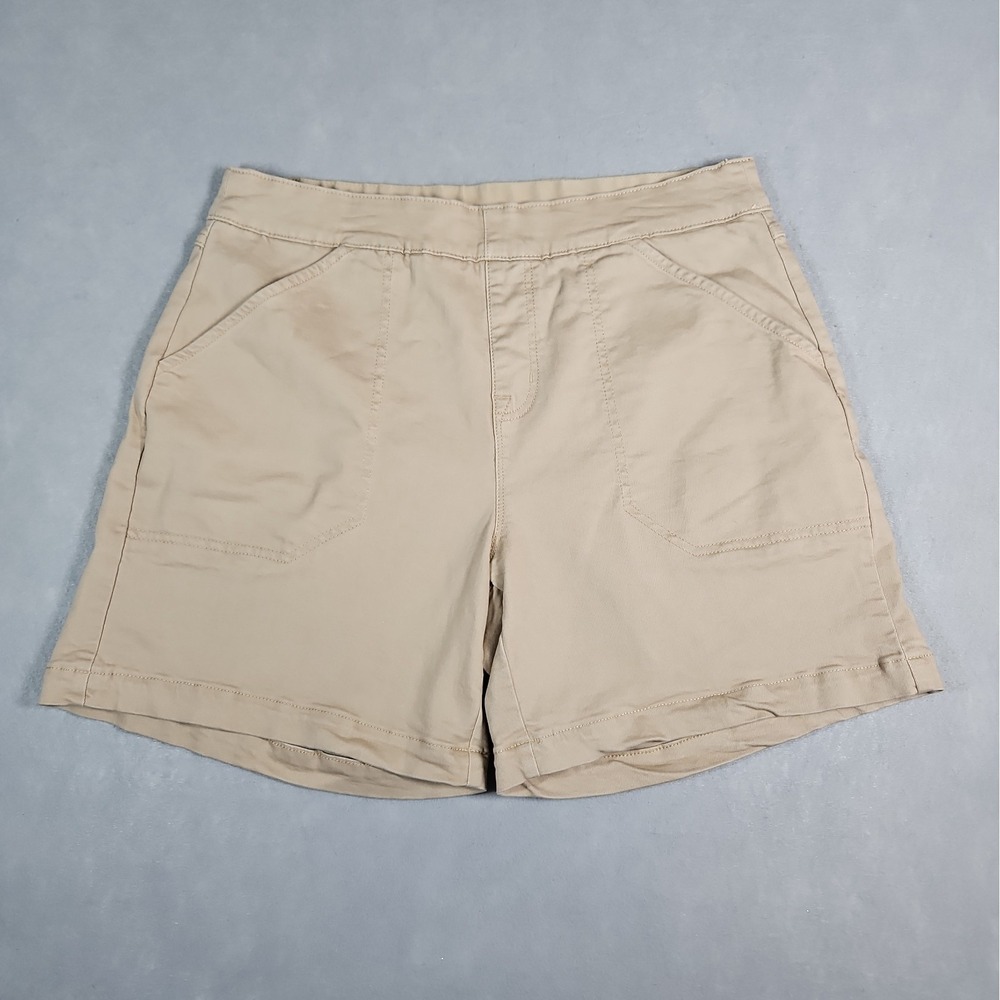 Nautica Womens Tan Pull On High Rise 6" Shorts Size Medium